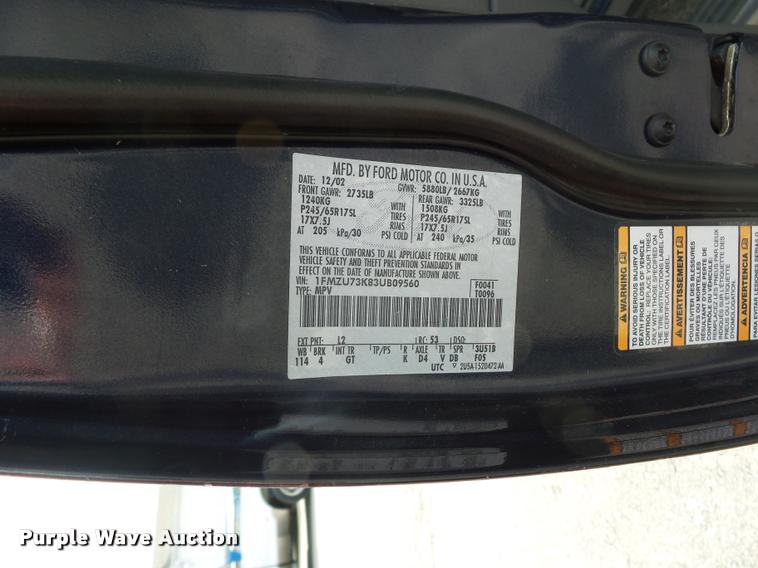 image for item DJ9586 2003 Ford Explorer SUV