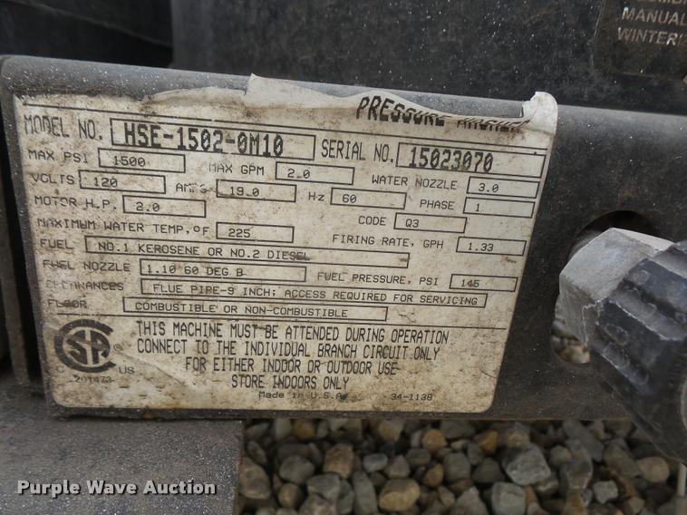 image for item DL9655 Mi-T-M 1502 stream pressure washer