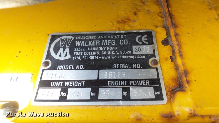 image for item DO9670 2008 Walker MTGHS ZTR mower