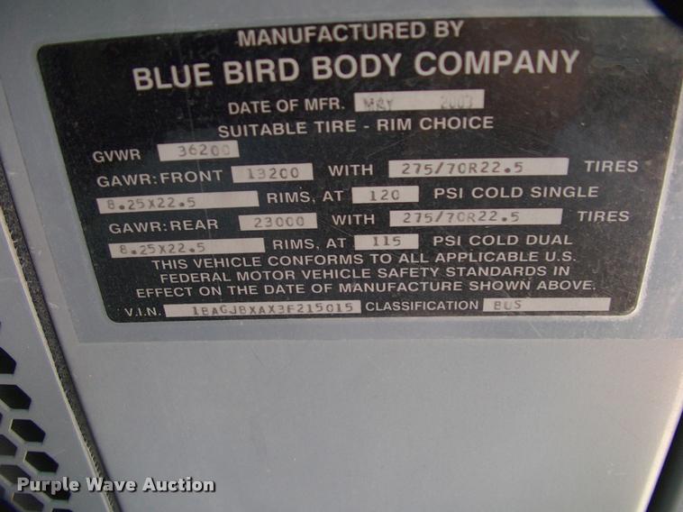 image for item DP9288 2003 Blue Bird shuttle bus