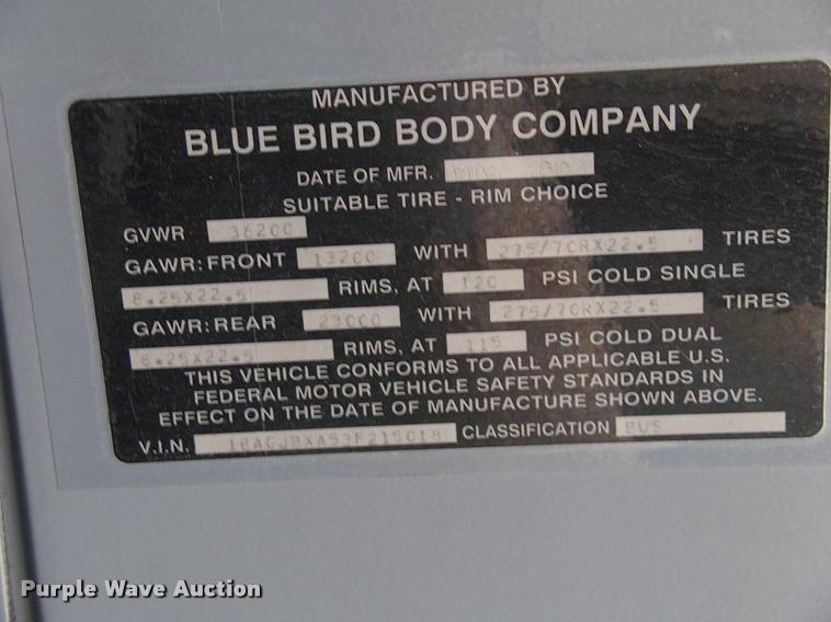 image for item DP9291 2003 Blue Bird shuttle bus