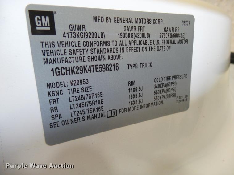 image for item K1889 2007 Chevrolet Silverado 2500HD Ext. Cab pickup truck