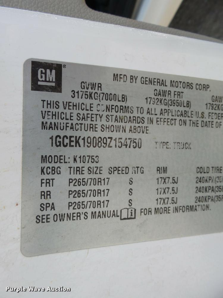 image for item K3270 2009 Chevrolet Silverado 1500 Ext. Cab pickup truck