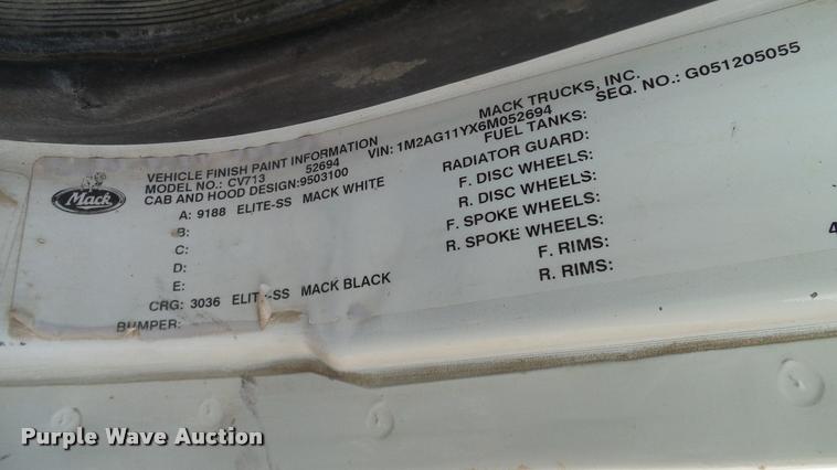 image for item DA6764 2006 Mack CV713 Granite dump truck