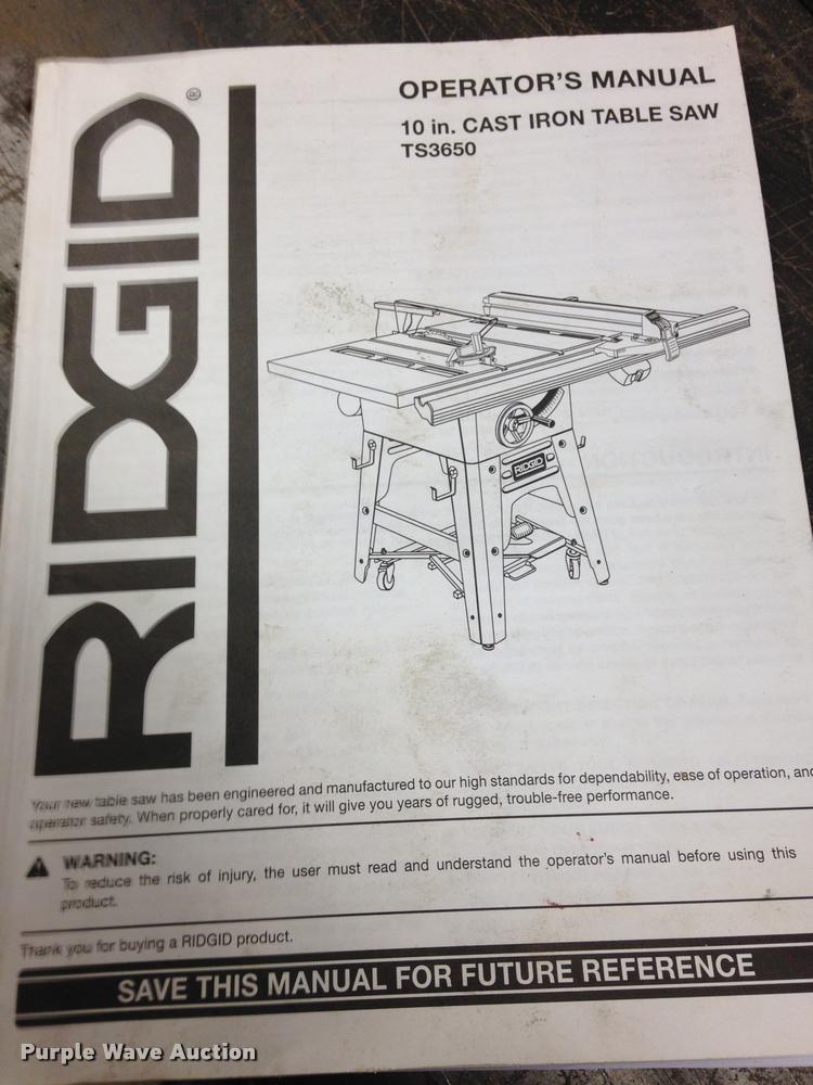 image for item CA9688 Ridgid cast iron table saw
