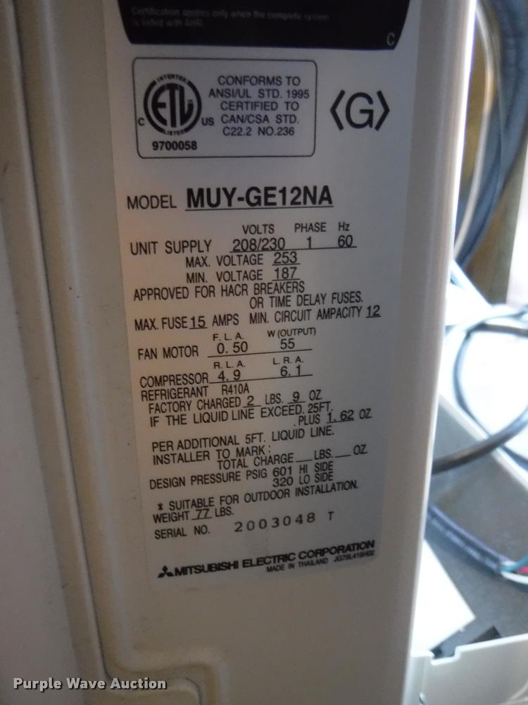 image for item CA9727 Mitsubishi R410A air conditioner