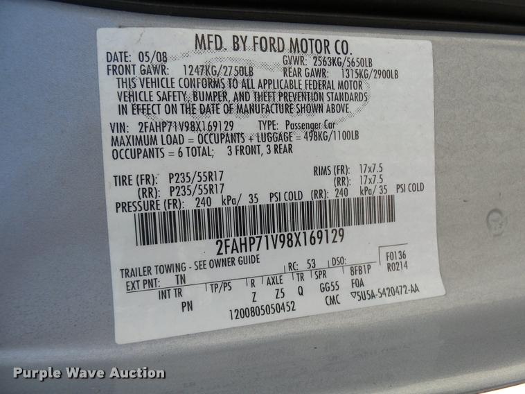 image for item CC9207 2008 Ford Crown Victoria Police Interceptor