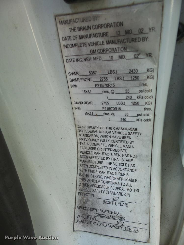 image for item DA6440 2003 Chevrolet Venture van