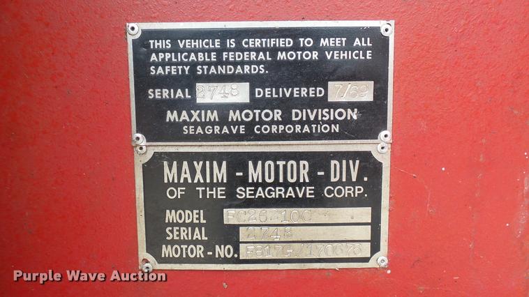 image for item DA7941 1969 Maxim fire truck