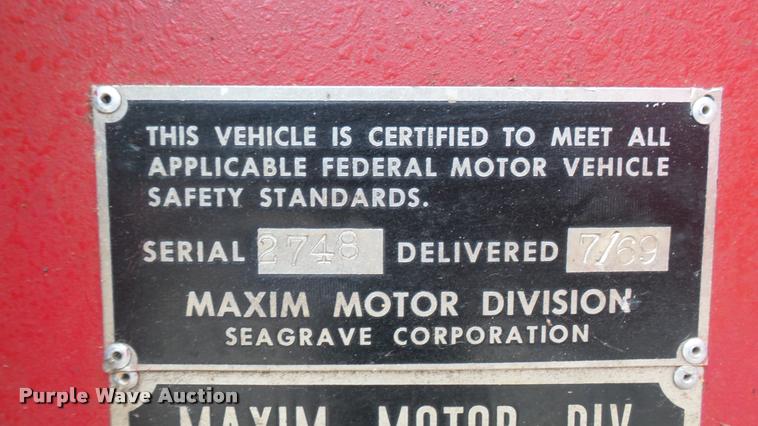 image for item DA7941 1969 Maxim fire truck