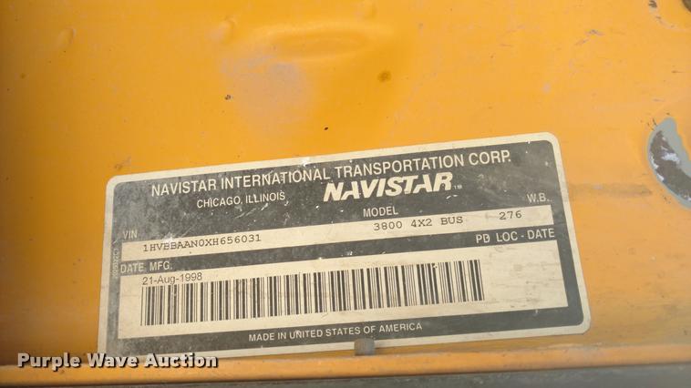 image for item DB0994 1999 International 3800 school bus