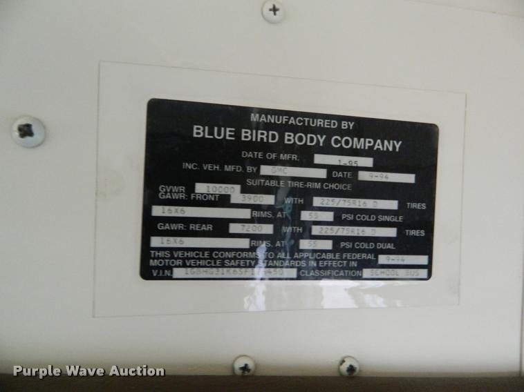 image for item DB1006 1995 Chevrolet G30 school bus