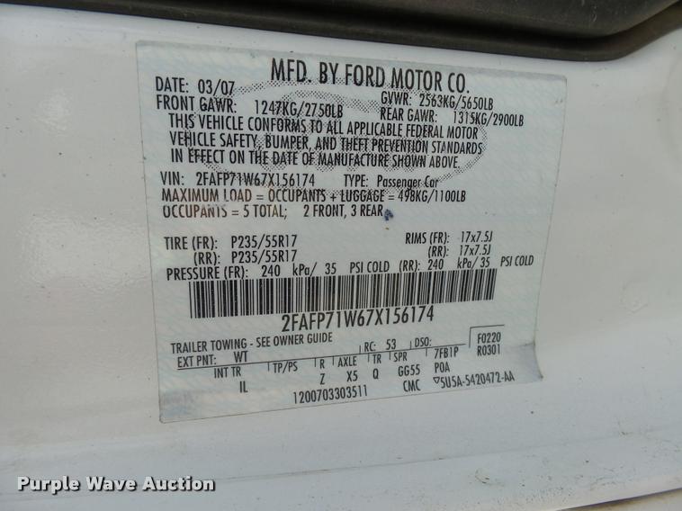 image for item DB2615 2007 Ford Crown Victoria Police Interceptor