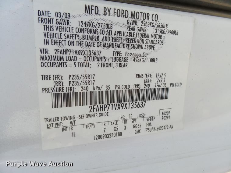 image for item DB2616 2009 Ford Crown Victoria Police Interceptor