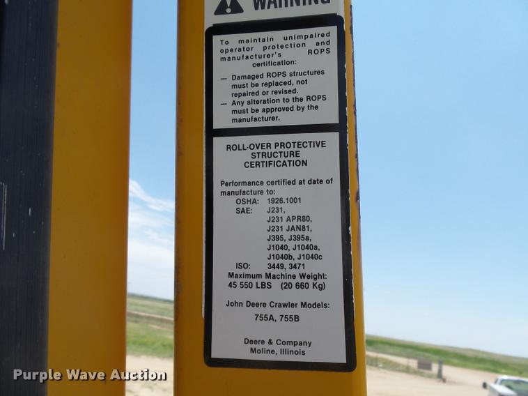 image for item DB2617 1985 John Deere 755B track loader