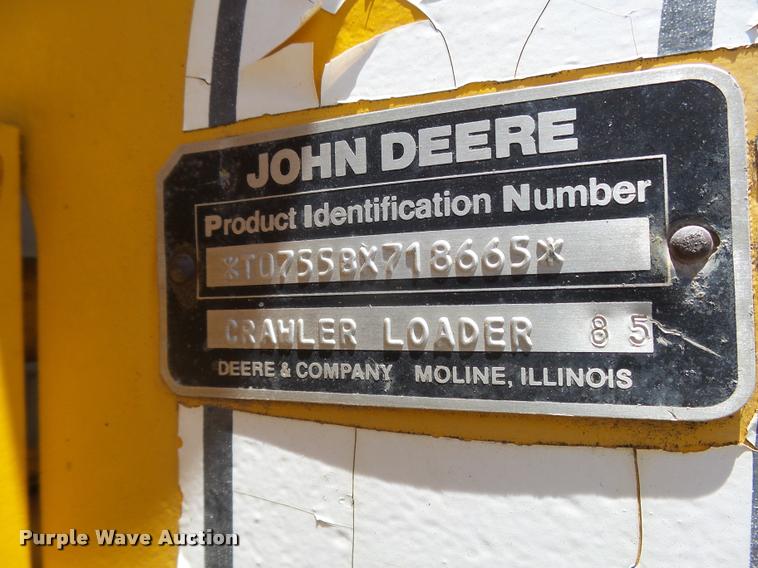image for item DB2617 1985 John Deere 755B track loader