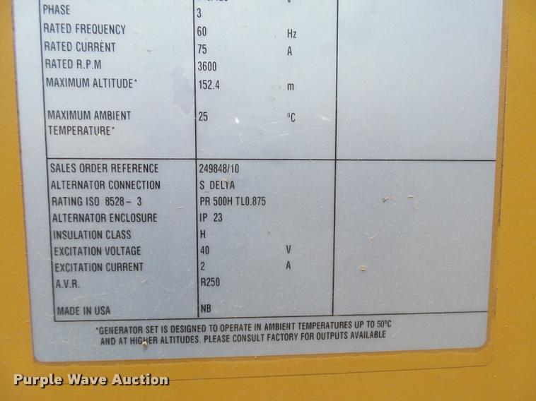 image for item DB2622 2007 Olympian G25UH3 generator