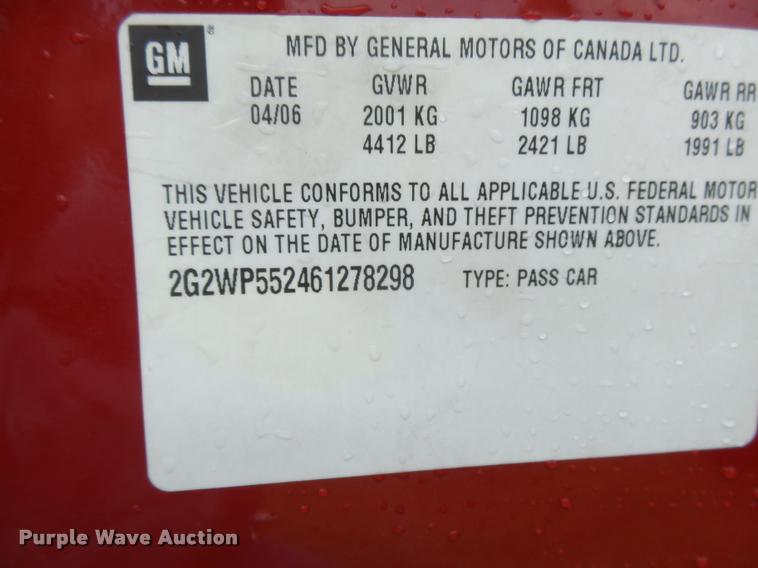image for item DB2623 2006 Pontiac Grand Prix
