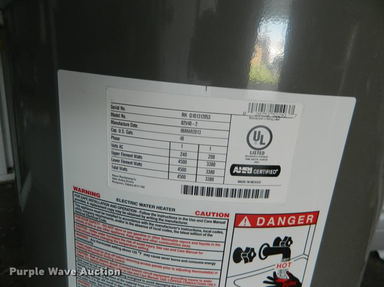 image for item DB9893 Rheem 82V40-2 water heater