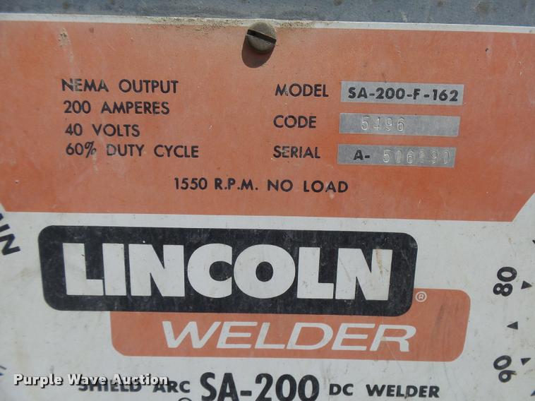 image for item DE9041 Lincoln SA-200-F-162 welder