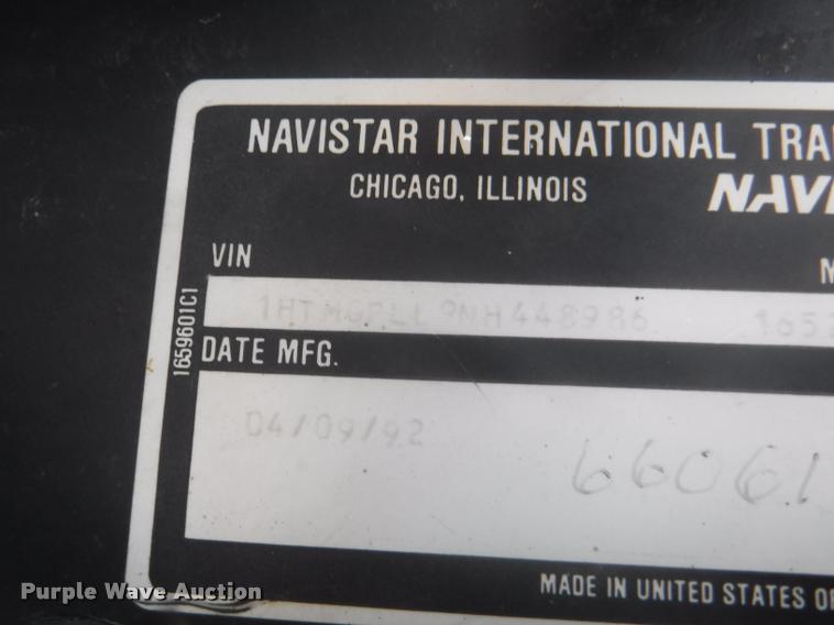 image for item K5965 1992 International 1652-SC TERV RV