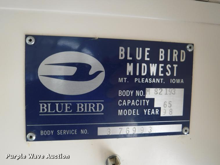 image for item K5970 1998 Chevrolet Blue Bird school bus