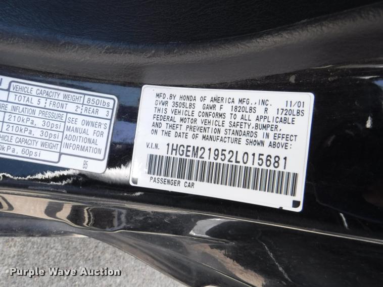 image for item DB3985 2002 Honda Civic