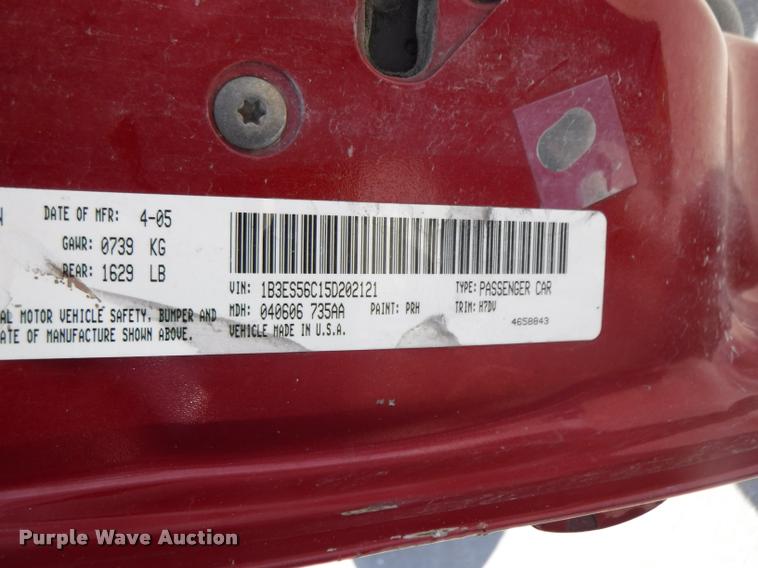 image for item DB3986 2005 Dodge Neon SXT