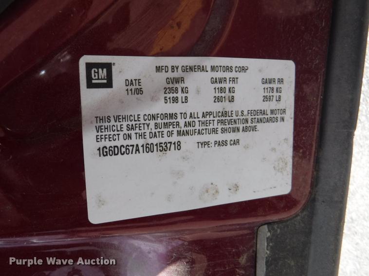 image for item K5982 2006 Cadillac STS