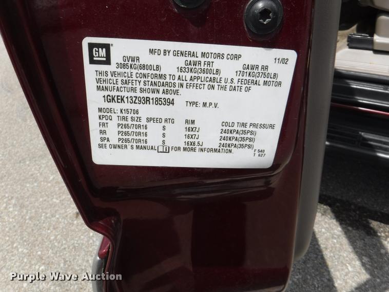 image for item K5983 2003 GMC Yukon SUV