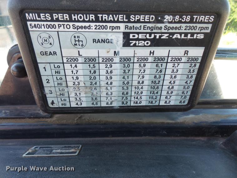 image for item DA6475 1989 Deutz Allis 7120 tractor