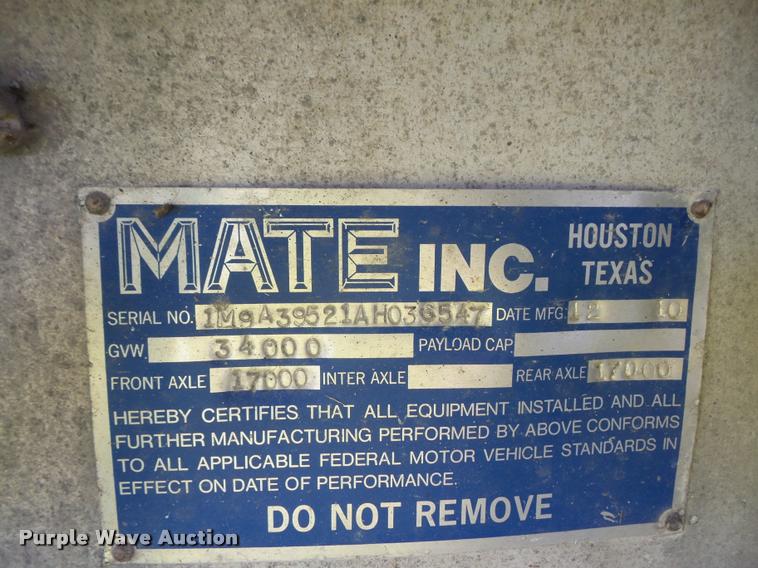 image for item DA6426 2010 Mate end dump trailer
