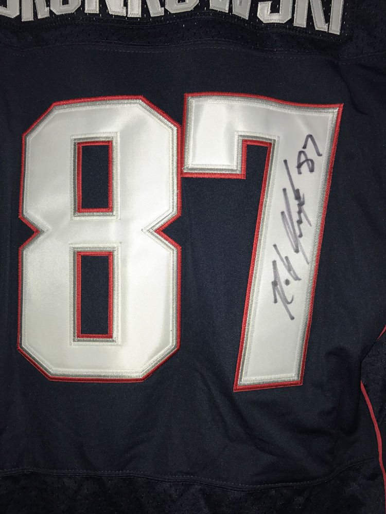 image for item G1188 Official Nike NFL New England Patriots jersey autographed by Rob Gronkowski
