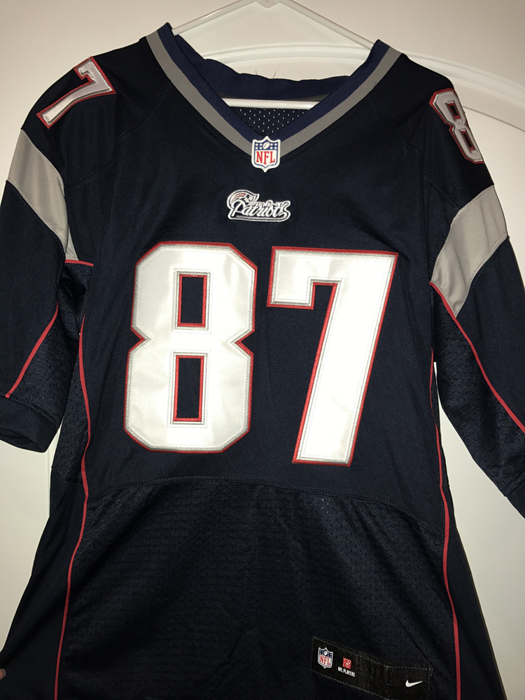 image for item G1188 Official Nike NFL New England Patriots jersey autographed by Rob Gronkowski
