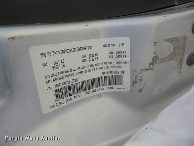 image for item BI9673 2006 Dodge Stratus