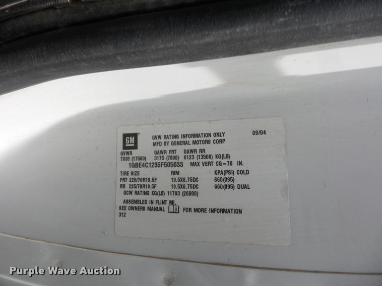 image for item BS9421 2005 Chevrolet C4500 utility truck