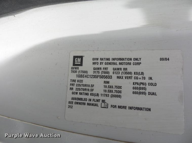 image for item BS9421 2005 Chevrolet C4500 utility truck