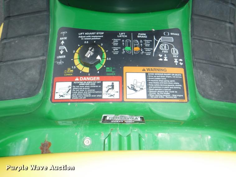 image for item BY9750 John Deere LT160 riding lawn mower