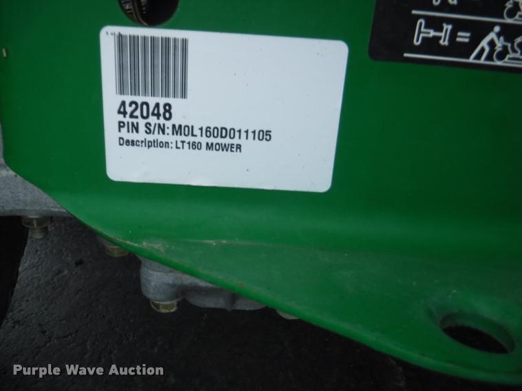 image for item BY9750 John Deere LT160 riding lawn mower