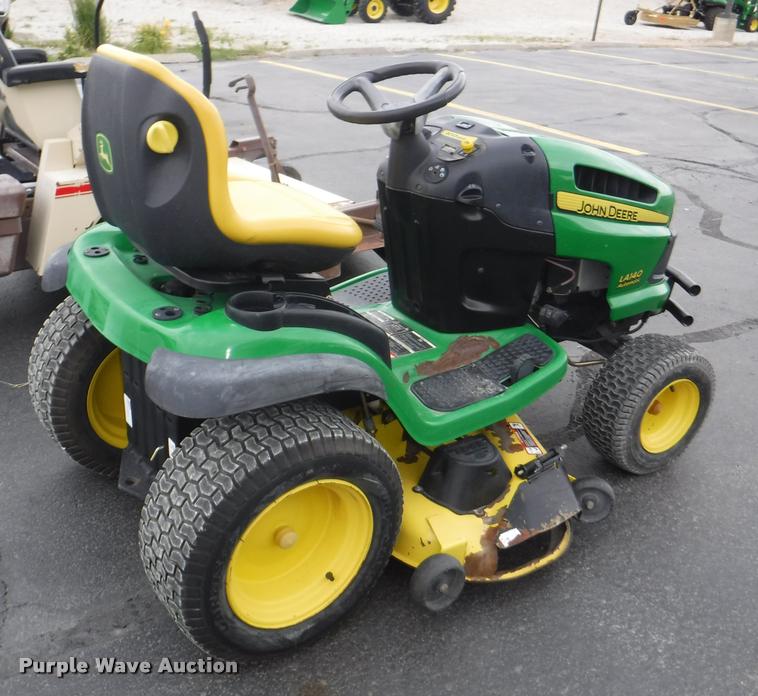 image for item BY9752 John Deere LA140 riding lawn mower