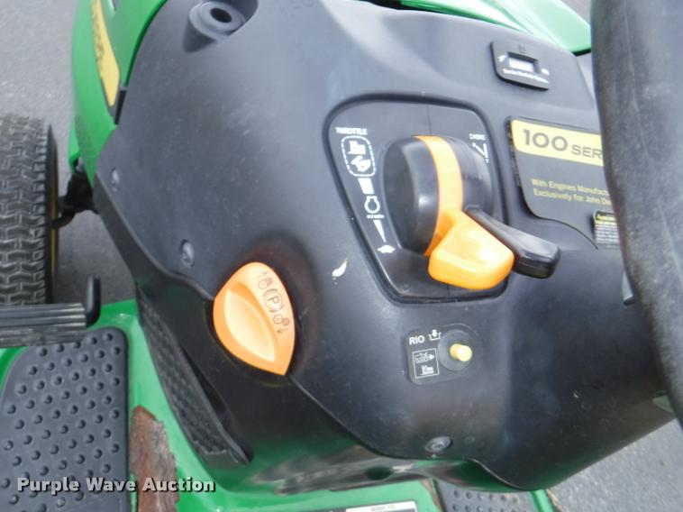 image for item BY9752 John Deere LA140 riding lawn mower