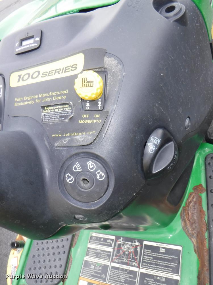 image for item BY9752 John Deere LA140 riding lawn mower