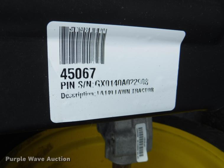 image for item BY9752 John Deere LA140 riding lawn mower