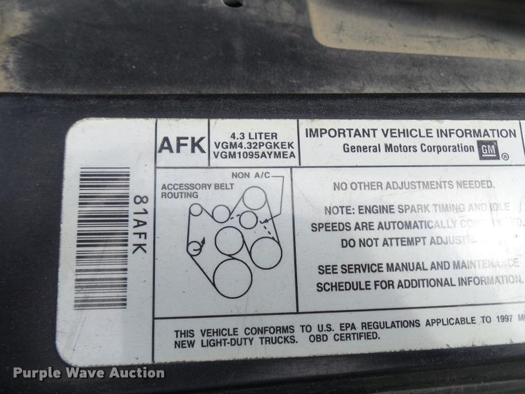 image for item CA9024 1997 GMC Sonoma Ext. Cab pickup truck