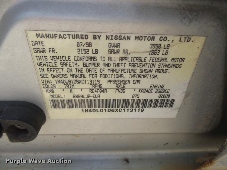 image for item CC9231 1999 Nissan Altima