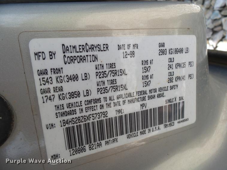 image for item CC9232 1999 Dodge Durango SLT SUV