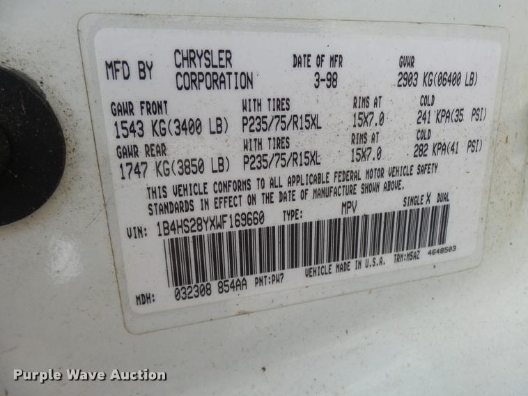 image for item CC9234 1998 Dodge Durango SLT SUV