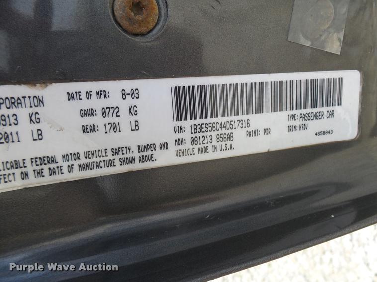 image for item CC9235 2004 Dodge Neon SXT