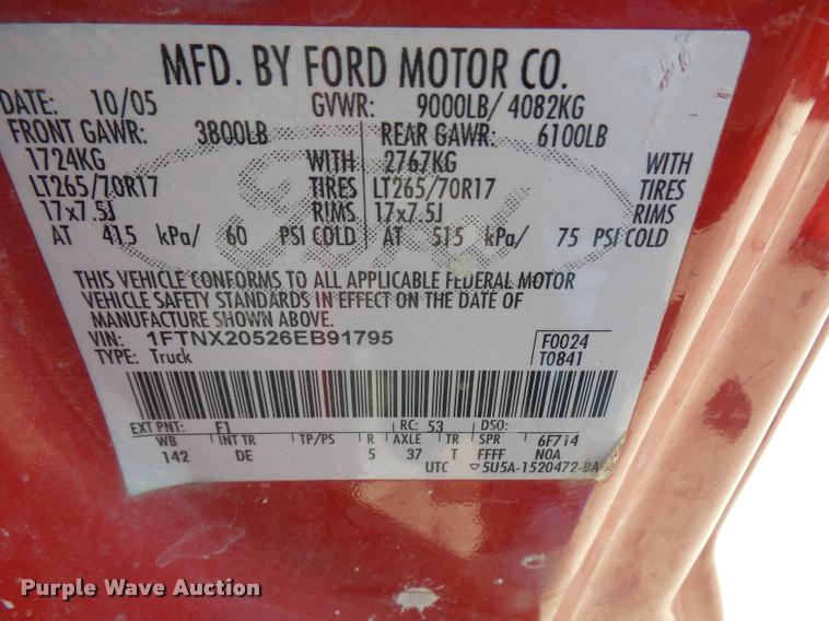 image for item DA1543 2006 Ford F250 Super Duty SuperCab pickup truck