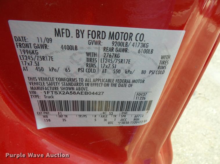 image for item DA1547 2010 Ford F250 Super Duty
